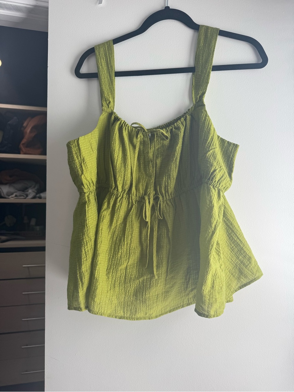 a new day Olive Green Sleeveless Tie-Front Tank